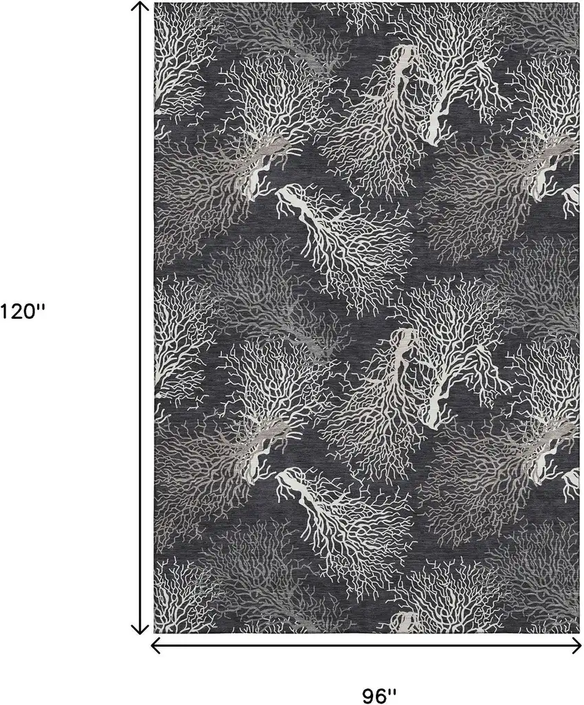 Midnight And White Geometric Washable Area Rug With UV Protection Photo 3