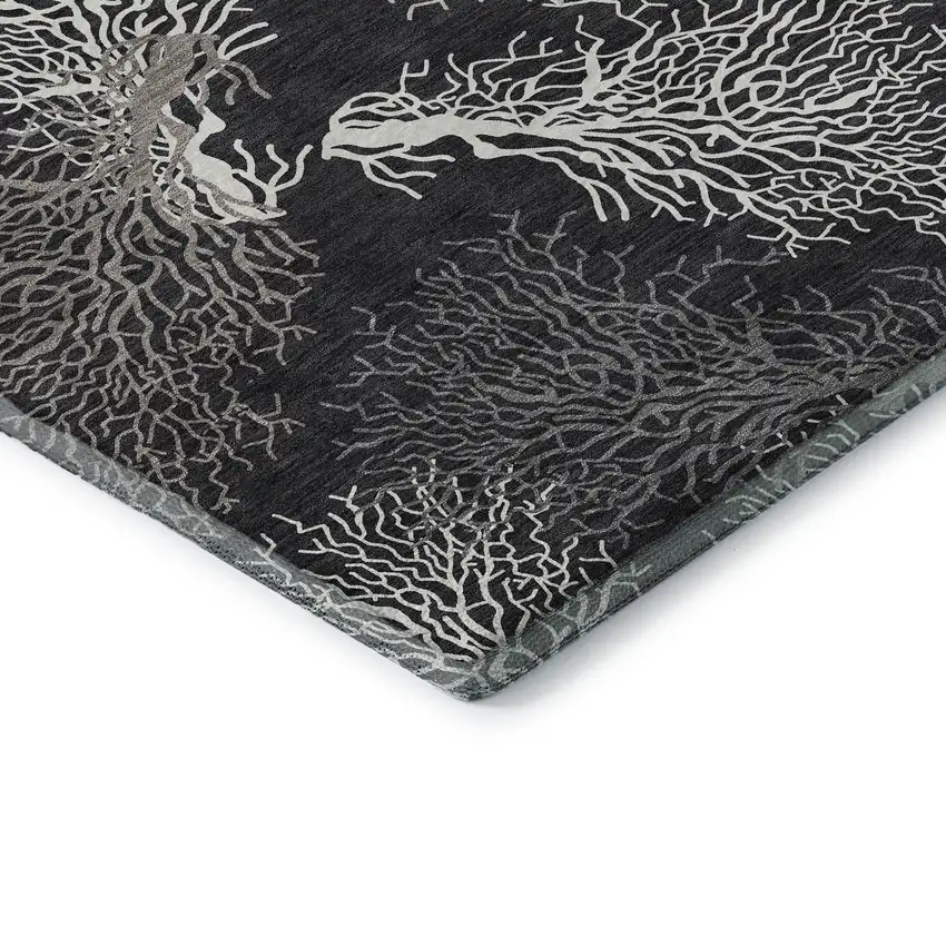 Midnight And White Geometric Washable Area Rug With UV Protection Photo 7