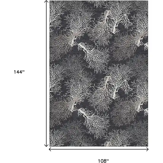 Midnight And White Geometric Washable Area Rug With UV Protection Photo 3