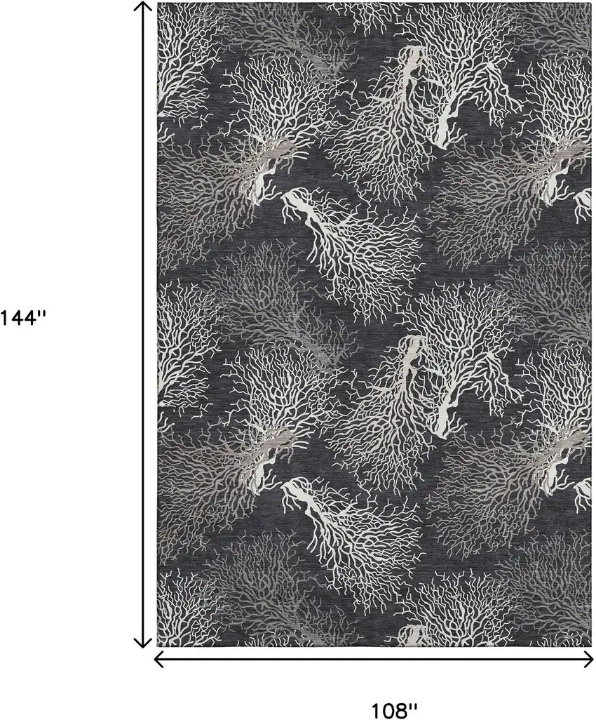 Midnight And White Geometric Washable Area Rug With UV Protection Photo 3