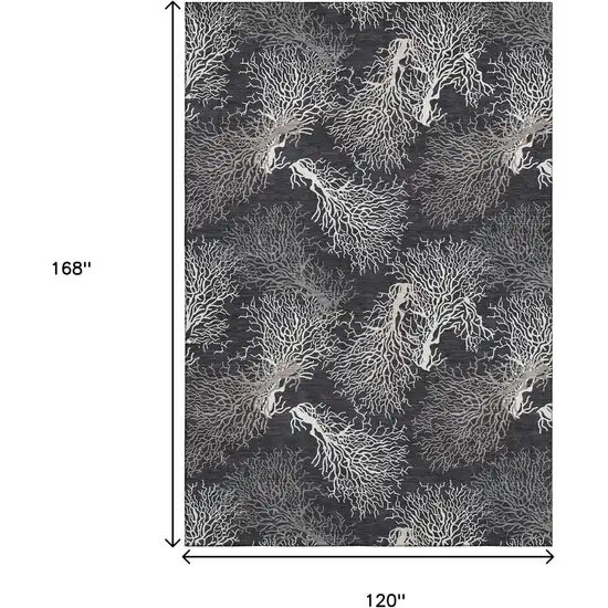 Midnight And White Geometric Washable Area Rug With UV Protection Photo 3