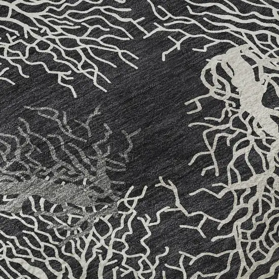 Midnight And White Geometric Washable Area Rug With UV Protection Photo 9