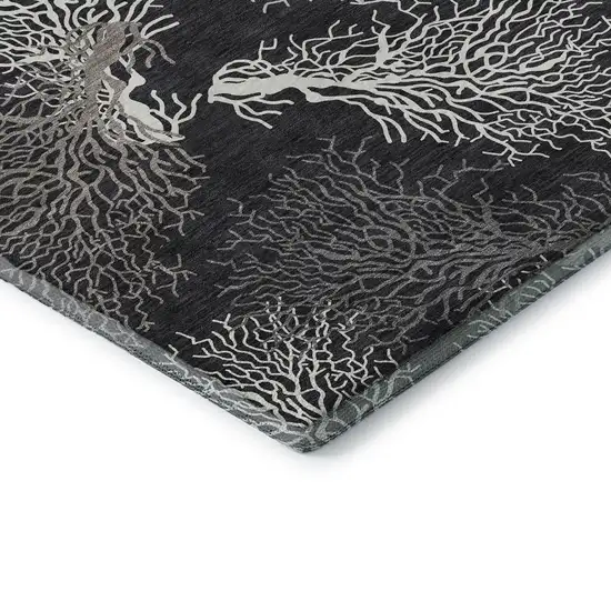 Midnight And White Geometric Washable Area Rug With UV Protection Photo 7