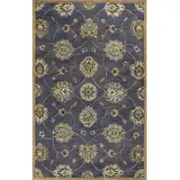 Photo of Midnight Blue Hand Tufted Traditional Floral Indoor Area Rug