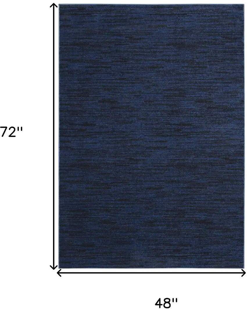 Midnight Blue Stain Resistant Indoor Outdoor Area Rug Photo 3