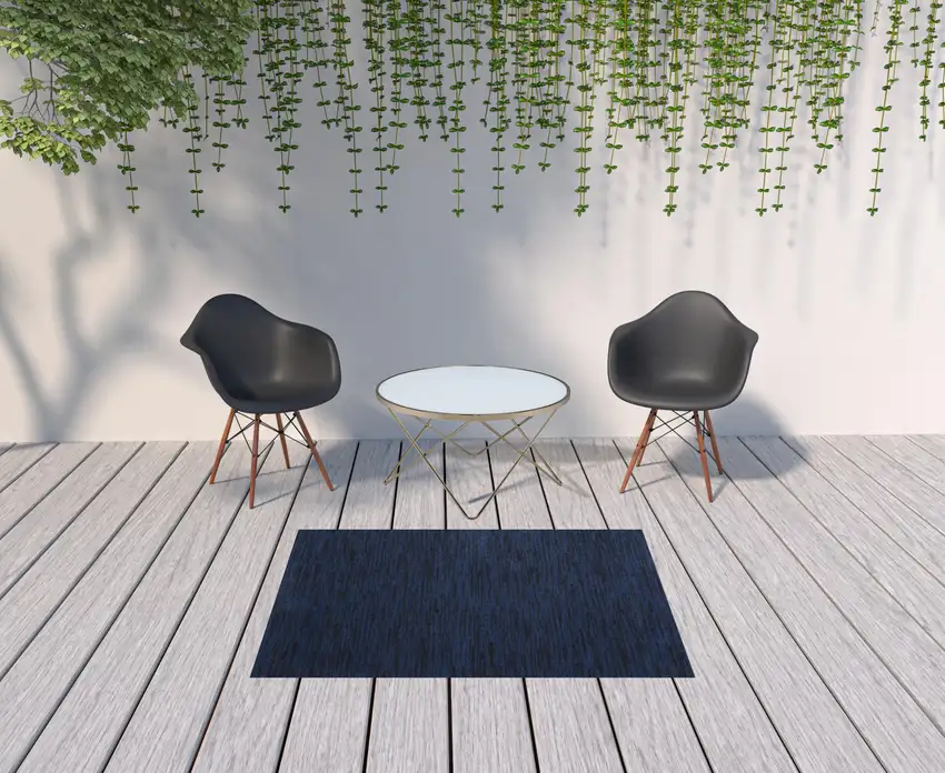 Midnight Blue Non Skid Indoor Outdoor Area Rug Photo 2