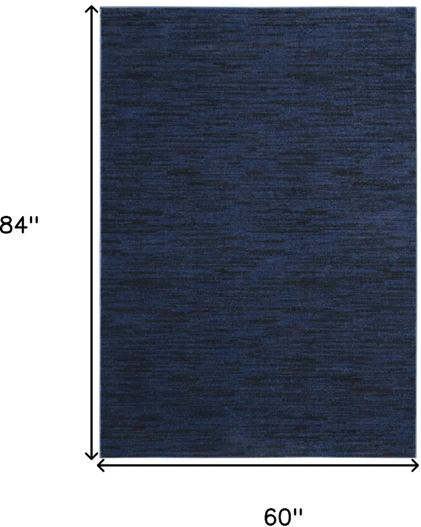 Midnight Blue Stain Resistant Indoor Outdoor Area Rug Photo 3