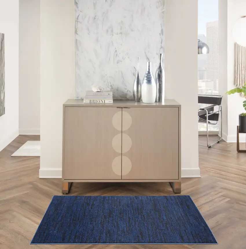 Midnight Blue Non Skid Indoor Outdoor Area Rug Photo 6