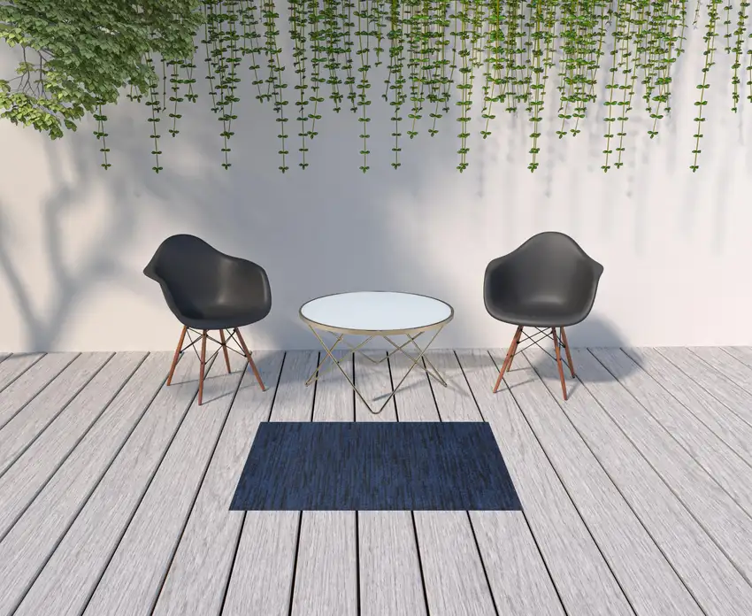 Midnight Blue Non Skid Indoor Outdoor Area Rug Photo 2