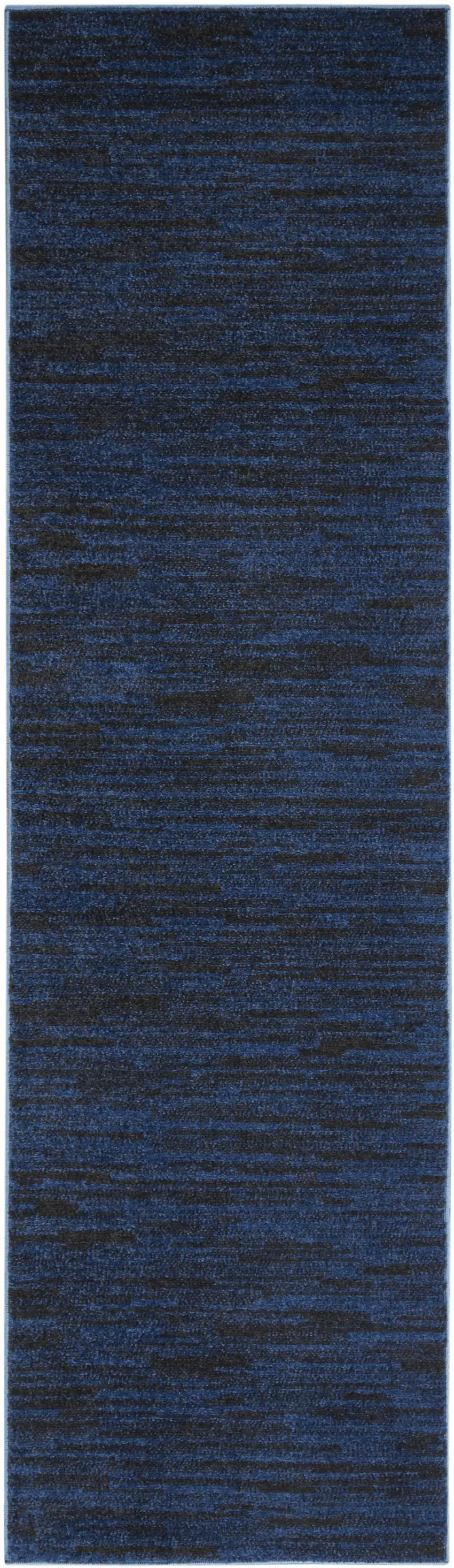8' Midnight Blue Indoor Outdoor Runner Rug Photo 2