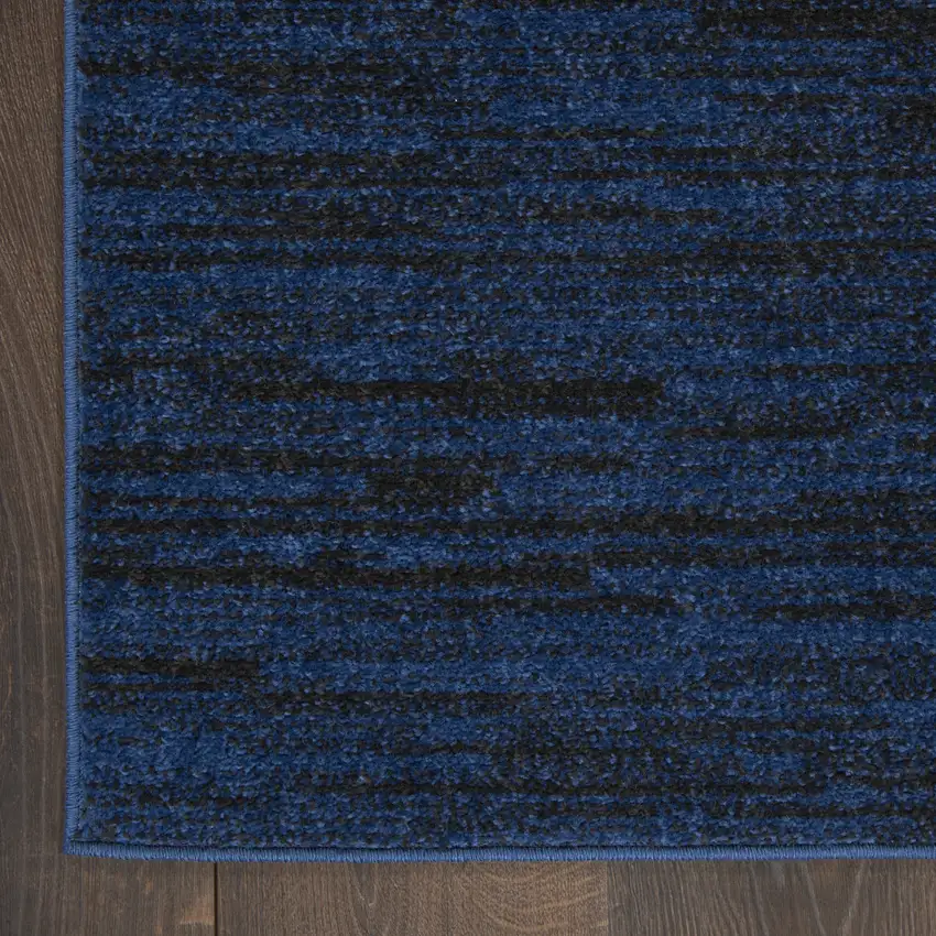 8' Midnight Blue Indoor Outdoor Runner Rug Photo 6