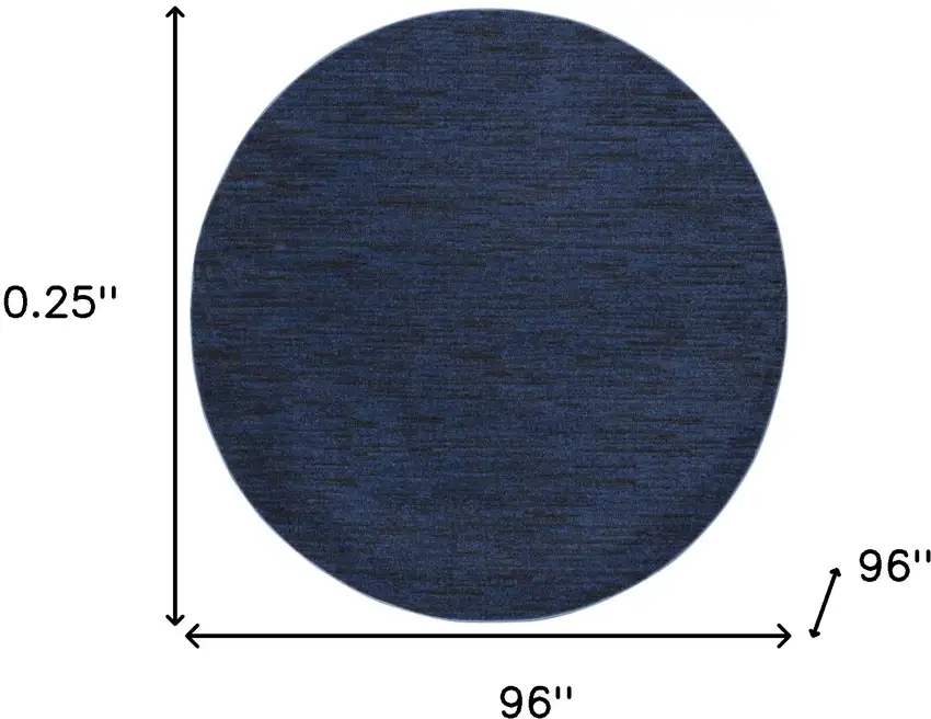 Midnight Blue Round Non Skid Indoor Outdoor Area Rug Photo 5