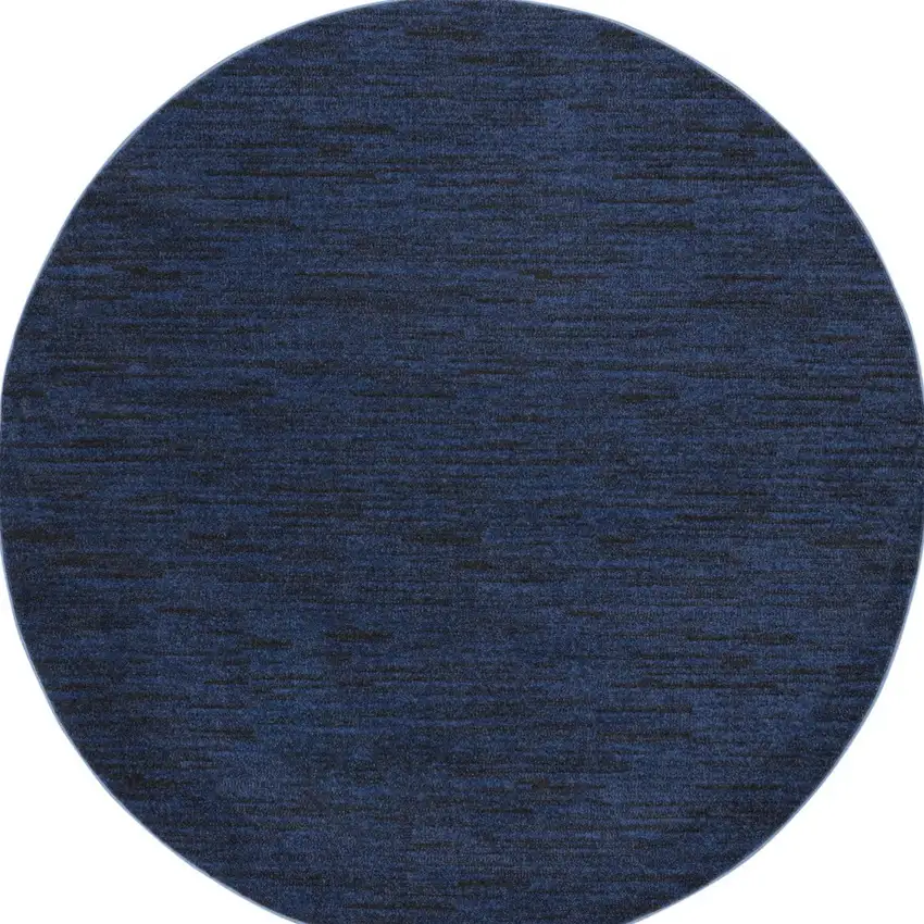 Midnight Blue Round Non Skid Indoor Outdoor Area Rug Photo 4