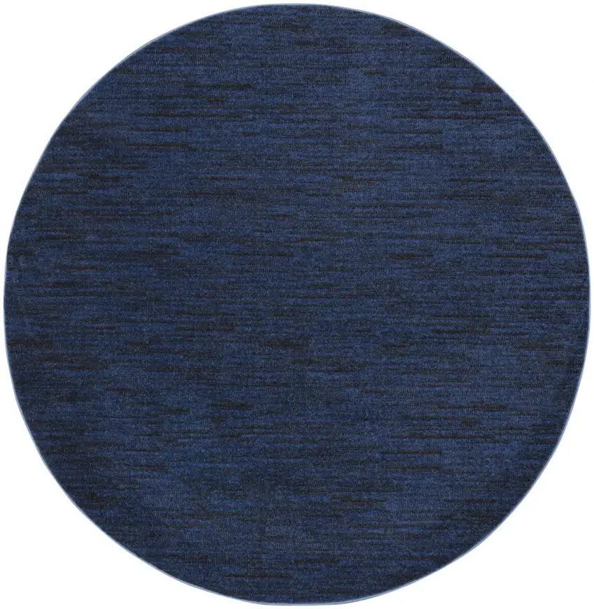 Midnight Blue Round Non Skid Indoor Outdoor Area Rug Photo 1