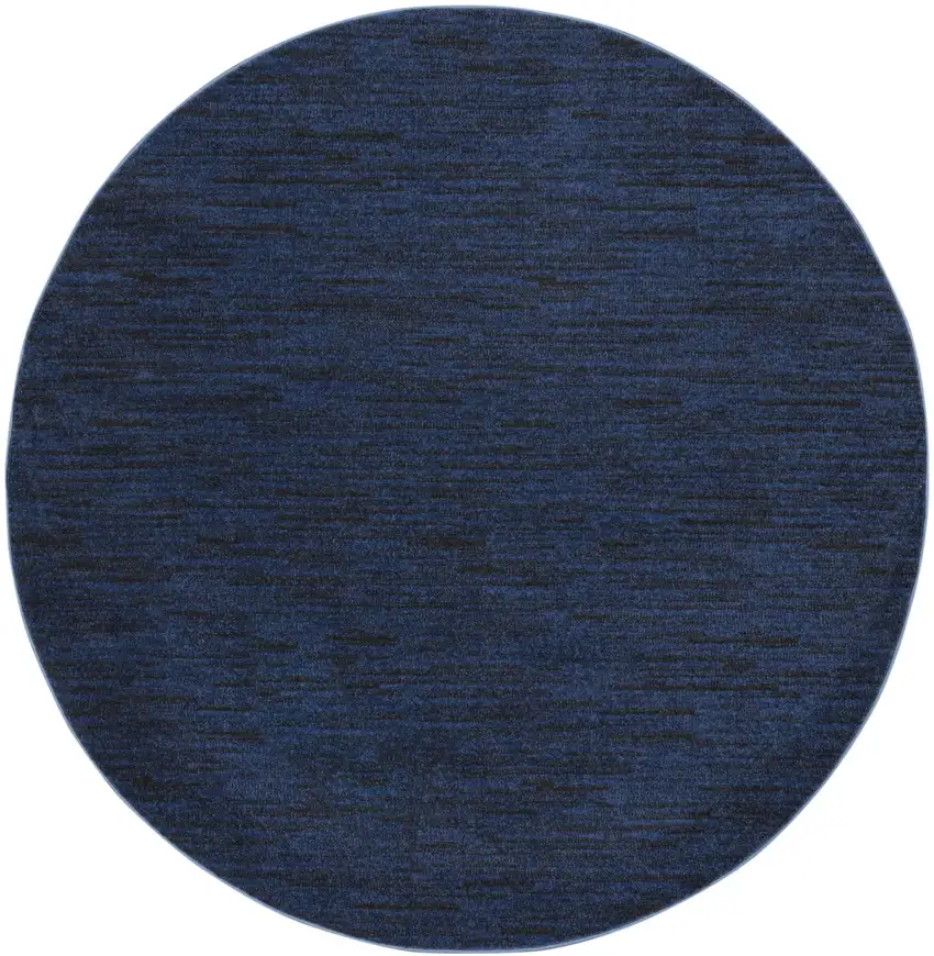 Midnight Blue Round Non Skid Indoor Outdoor Area Rug Photo 3