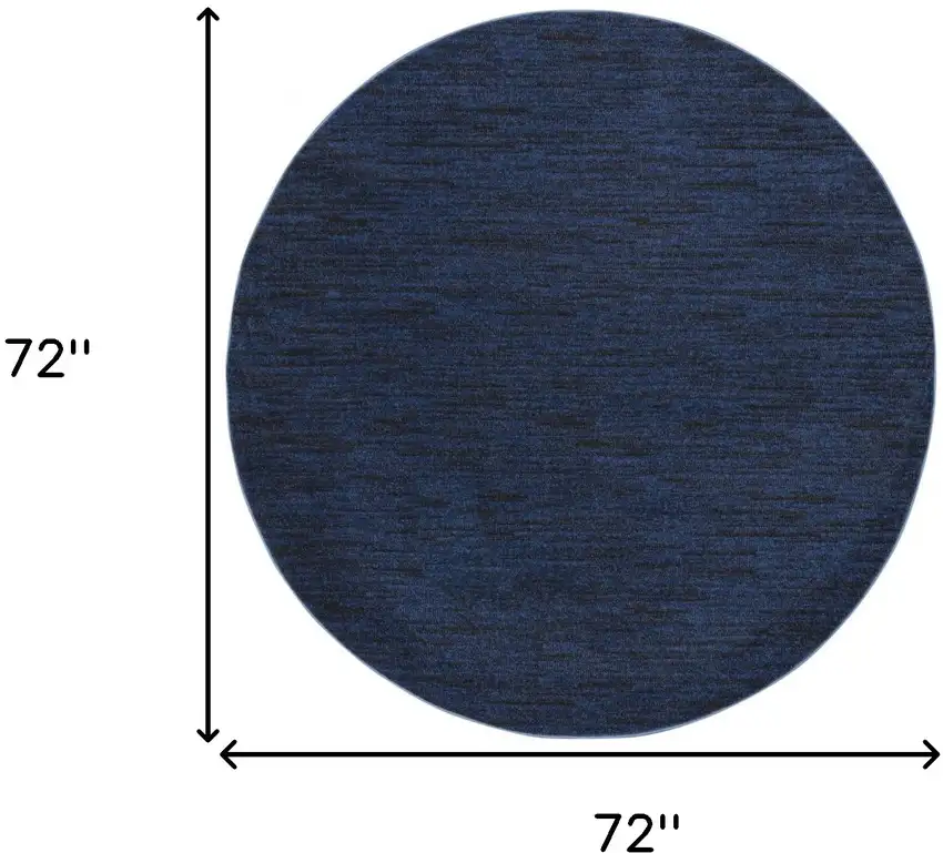 Midnight Blue Round Non Skid Indoor Outdoor Area Rug Photo 3