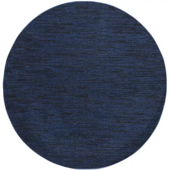 Blue Round Indoor Outdoor Area Rug Photo 3