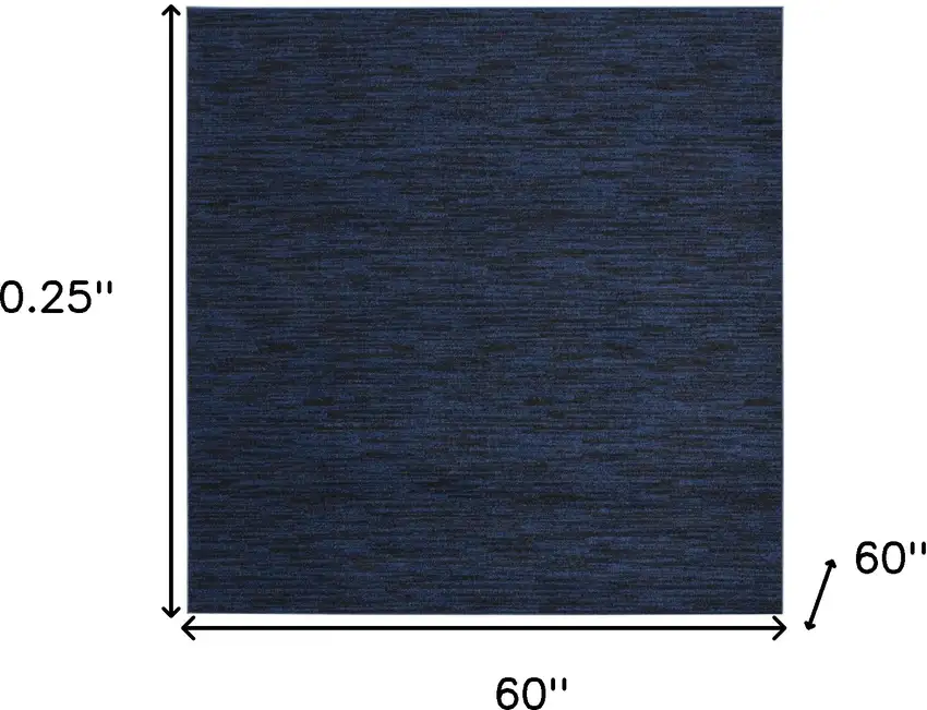 Midnight Blue Square Non Skid Indoor Outdoor Area Rug Photo 5