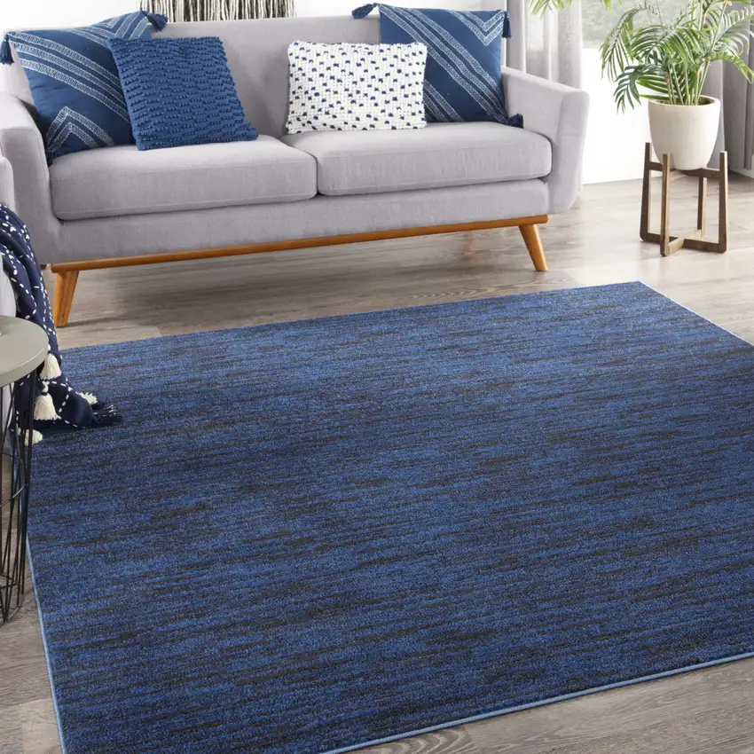 5' Midnight Blue Square Indoor Outdoor Area Rug Photo 8