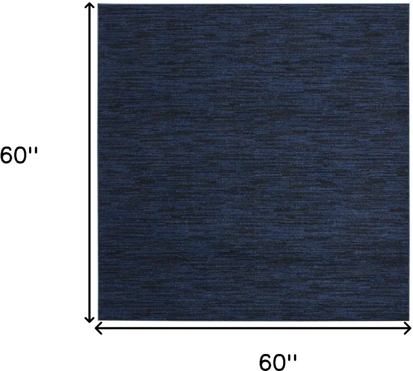 5' Midnight Blue Square Indoor Outdoor Area Rug Photo 3