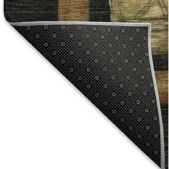 Midnight Brown And Rust Nautical Washable Area Rug With UV Protection Photo 6