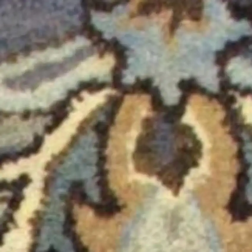 Dark Gray Green And Brown Wool Floral Hand Tufted Area Rug Photo 5