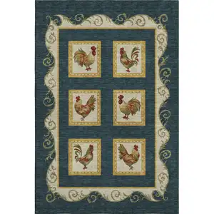 Photo of Midnight Gold And Red Animal Print Washable Area Rug With UV Protection