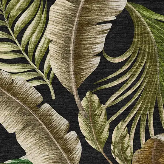 Midnight Green And Brown Geometric Washable Area Rug With UV Protection Photo 4