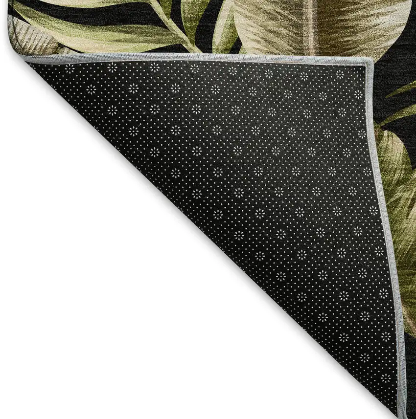 Midnight Green And Brown Geometric Washable Area Rug With UV Protection Photo 6