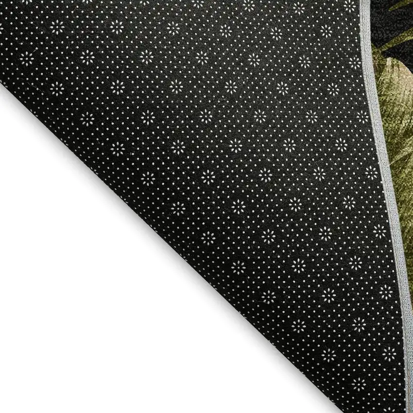 Midnight Green And Brown Geometric Washable Area Rug With UV Protection Photo 3