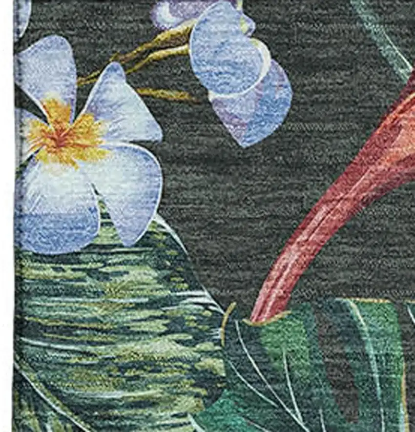 Midnight Green And Pink Geometric Washable Area Rug With UV Protection Photo 4