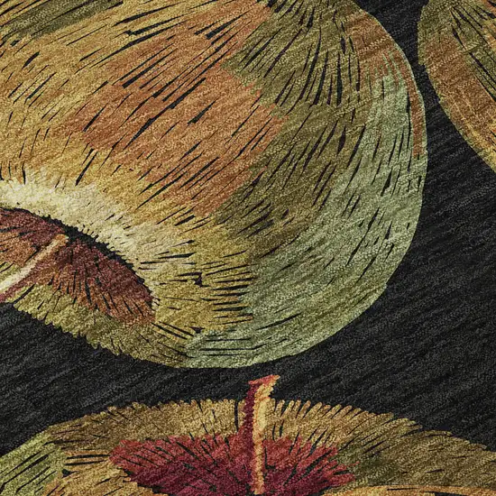 Midnight Green And Red Geometric Washable Area Rug With UV Protection Photo 9