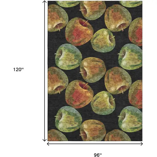 Midnight Green And Red Geometric Washable Area Rug With UV Protection Photo 3