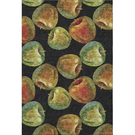 Midnight Green And Red Geometric Washable Area Rug With UV Protection Photo 4