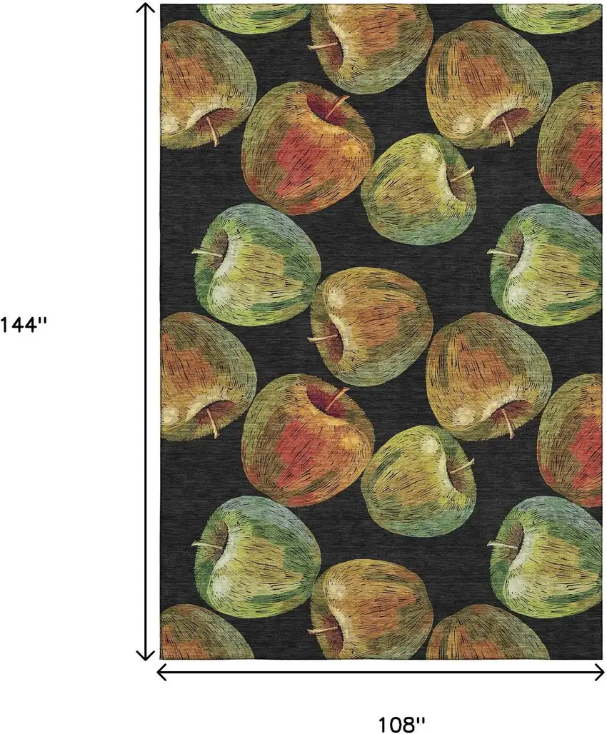 Midnight Green And Red Geometric Washable Area Rug With UV Protection Photo 3