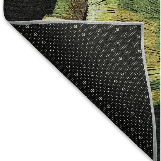 Midnight Green And Red Geometric Washable Area Rug With UV Protection Photo 6