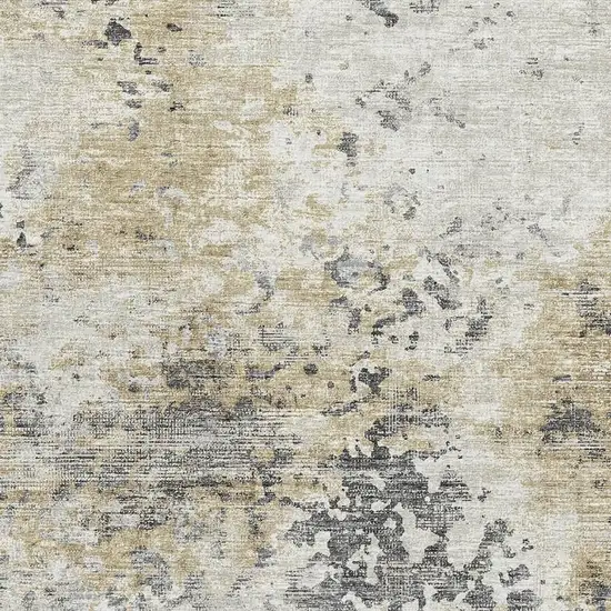 Midnight Ivory And Beige Abstract Washable Area Rug With UV Protection Photo 4