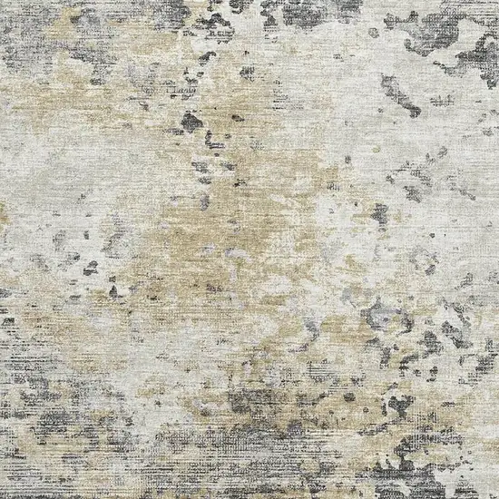 Midnight Ivory And Beige Abstract Washable Area Rug With UV Protection Photo 4