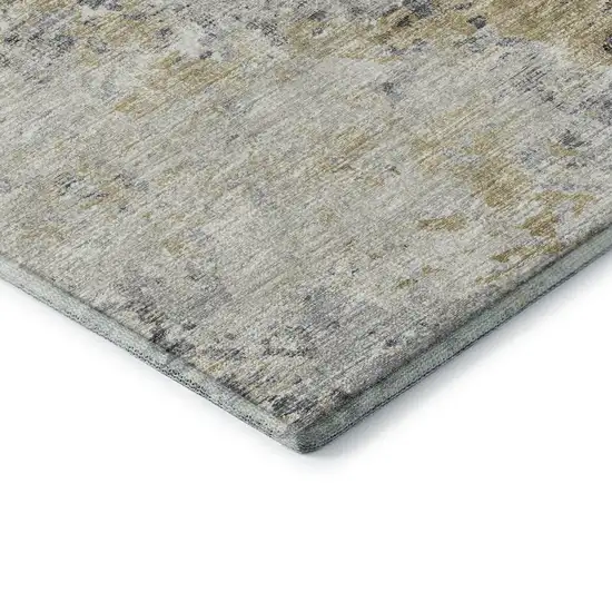 Midnight Ivory And Beige Abstract Washable Area Rug With UV Protection Photo 9