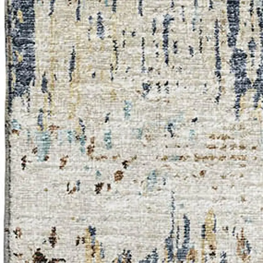 Midnight Ivory And Beige Abstract Washable Indoor Outdoor Area Rug Photo 6