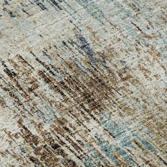 Midnight Ivory And Beige Abstract Washable Indoor Outdoor Area Rug Photo 9