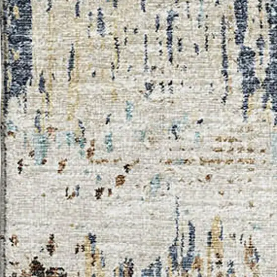 Midnight Ivory And Beige Abstract Washable Indoor Outdoor Area Rug Photo 5