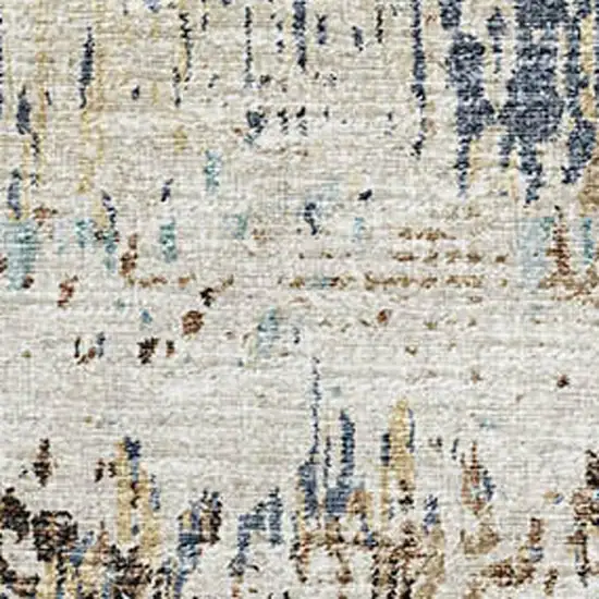 Midnight Ivory And Beige Abstract Washable Indoor Outdoor Area Rug Photo 6