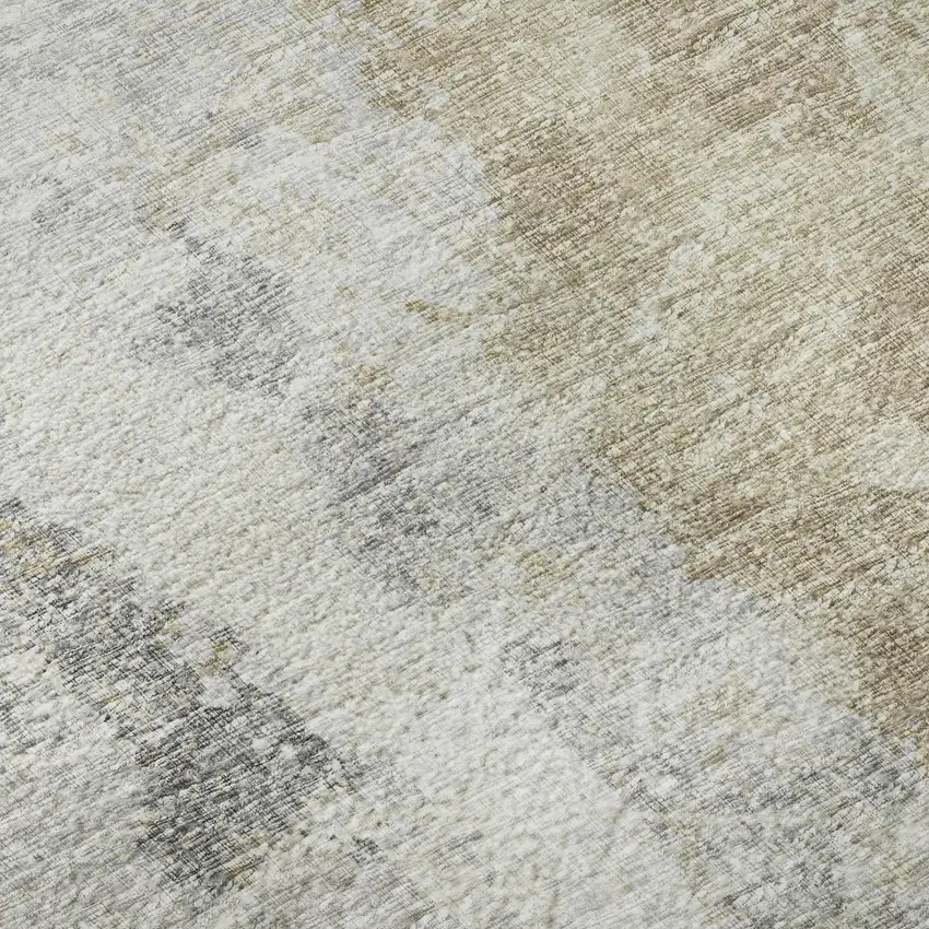 Midnight Ivory And Beige Abstract Washable Indoor Outdoor Area Rug Photo 9