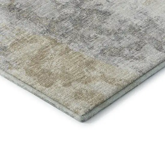 Midnight Ivory And Beige Abstract Washable Indoor Outdoor Area Rug Photo 5