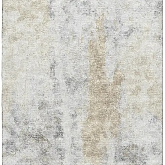 Midnight Ivory And Beige Abstract Washable Indoor Outdoor Area Rug Photo 4