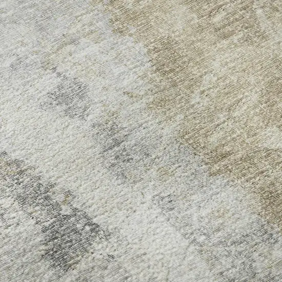 Midnight Ivory And Beige Abstract Washable Indoor Outdoor Area Rug Photo 8