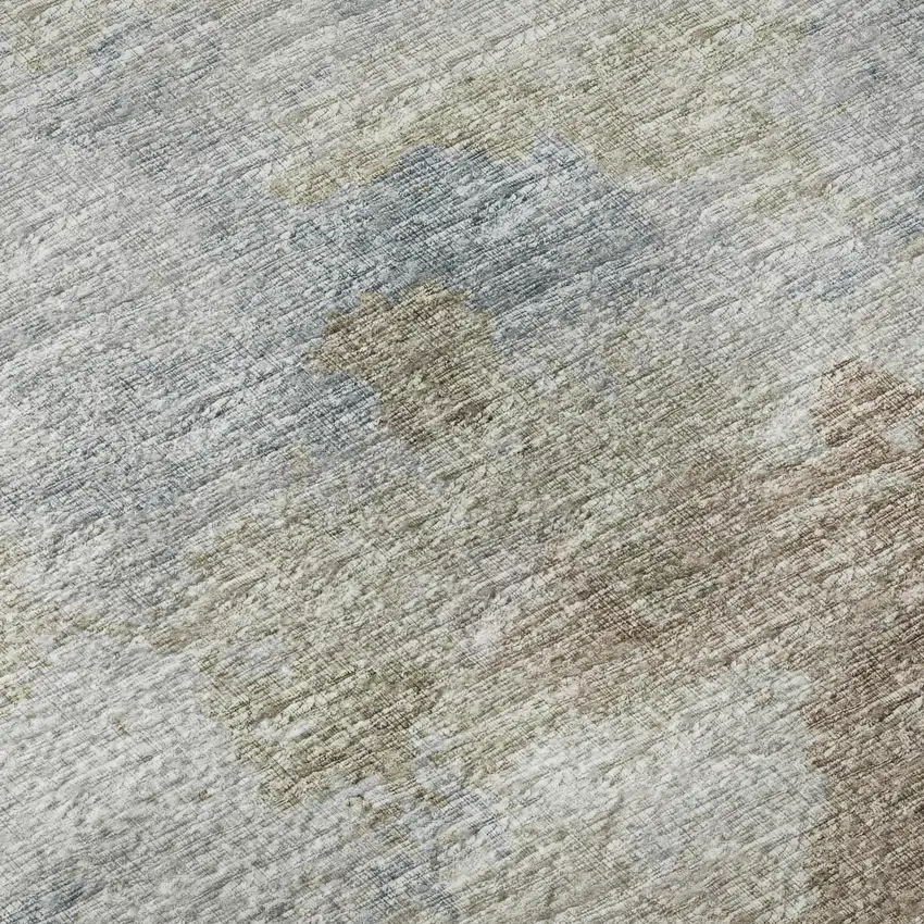 Midnight Ivory And Coffee Abstract Washable Indoor Outdoor Area Rug Photo 8