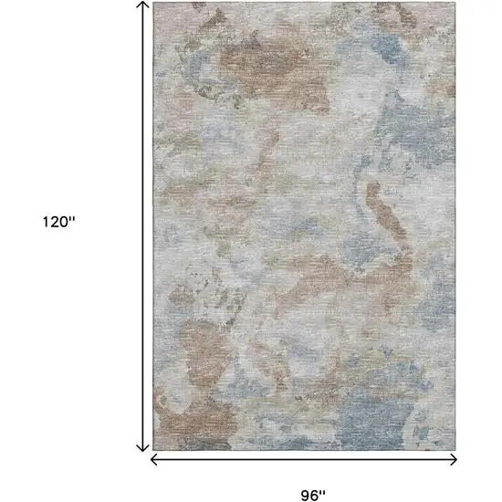 Midnight Ivory And Coffee Abstract Washable Indoor Outdoor Area Rug Photo 3