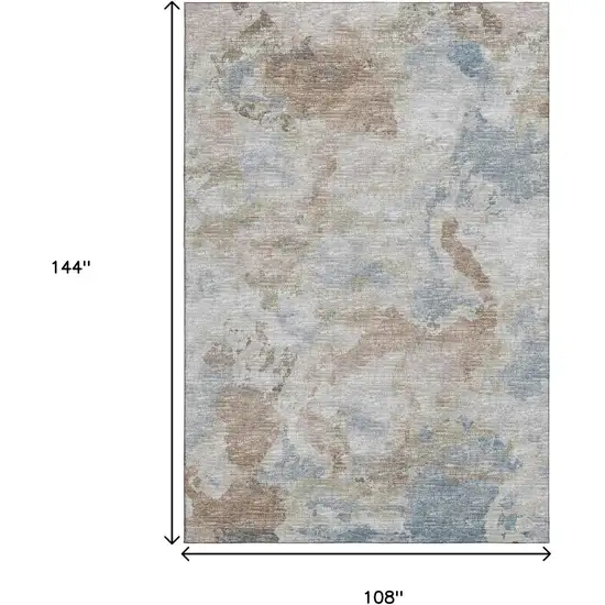 Midnight Ivory And Coffee Abstract Washable Indoor Outdoor Area Rug Photo 3